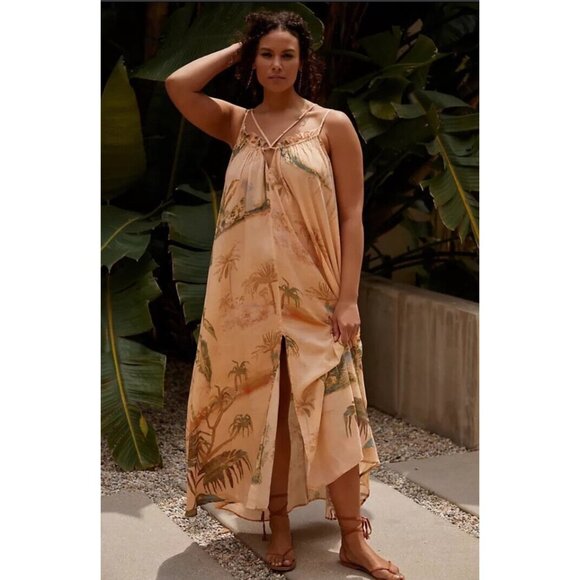 Anthropologie Strappy Sheer Midi Cover-Up Dress - Picture 4 of 9